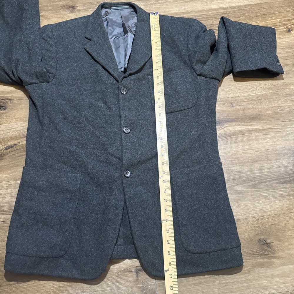 Ermenegildo Zegna Soft Black Gray Wool Cashmere Blazer Suit Coat EU 52R / US 42R - Picture 11 of 16
